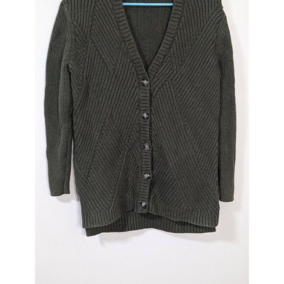 CAbi Aerial Olive Green Knit Cardigan - Size S - Picture 3 of 7